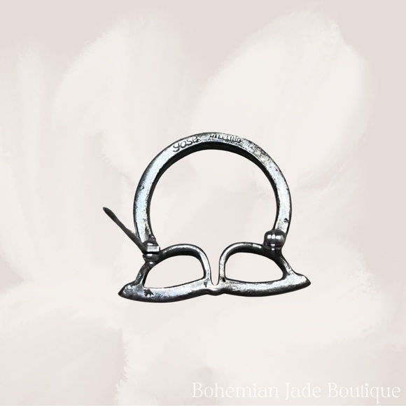 Vintage Yose Sterling Silver Cat Eye Glasses Holder Brooch Pin - Picture 5 of 5